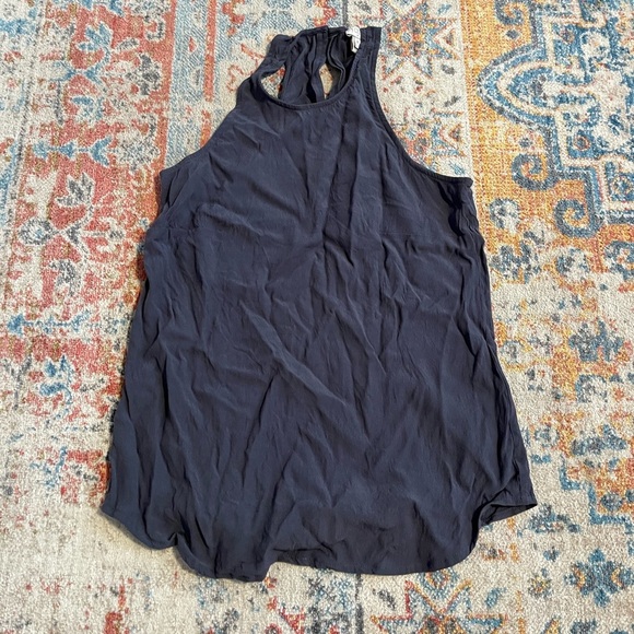 Jcrew racerback grey silky top sleeveless - Picture 1 of 5